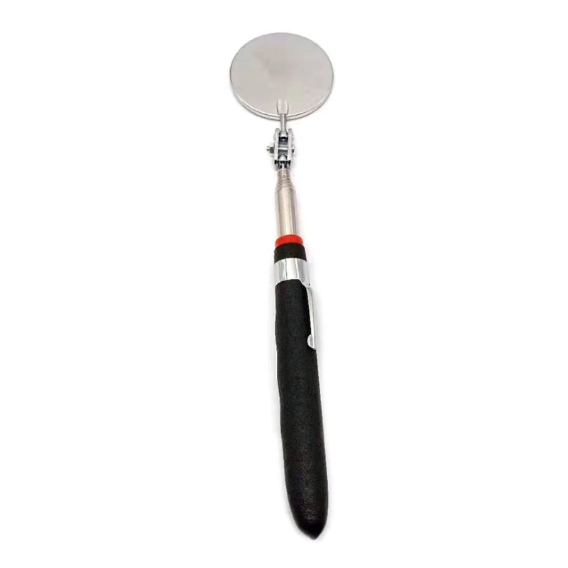 QM82 Round Telescoping Mirror High-quality Stainless Steel Automotive Practical Inspection Mirror Silver Lens