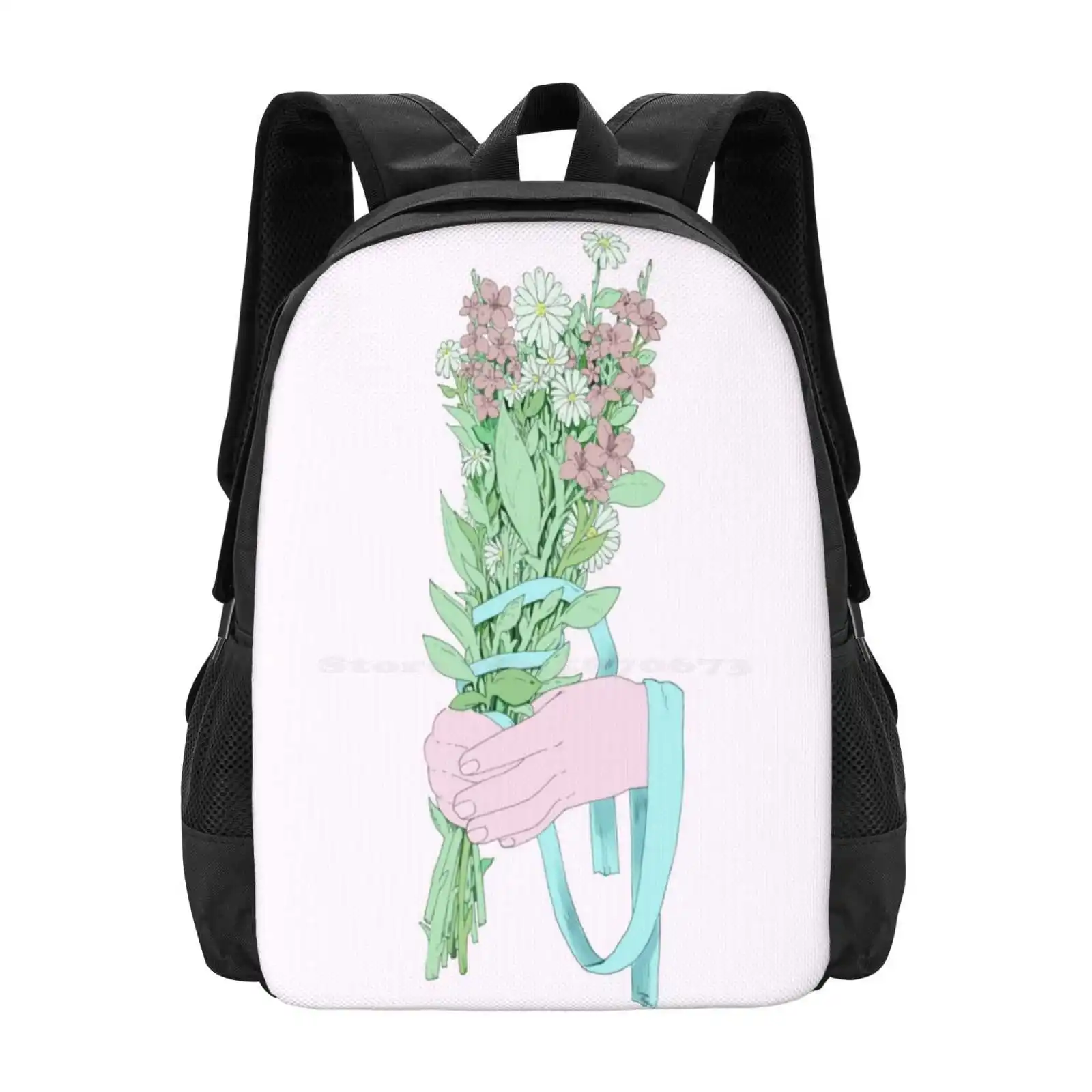 Bouquet ( Notext ) 3D Print Design Backpack Student Bag Plants Flowers Spring Time Happy Bouquet Anniversary Pretty Nature