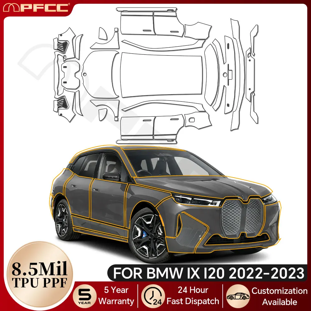 

For BMW iX i20 2022-2023 Pre-cut PPF Bra TPU Paint Protection Film Car Body Clear Kit Anti-scratch Resistant Invisible Cover