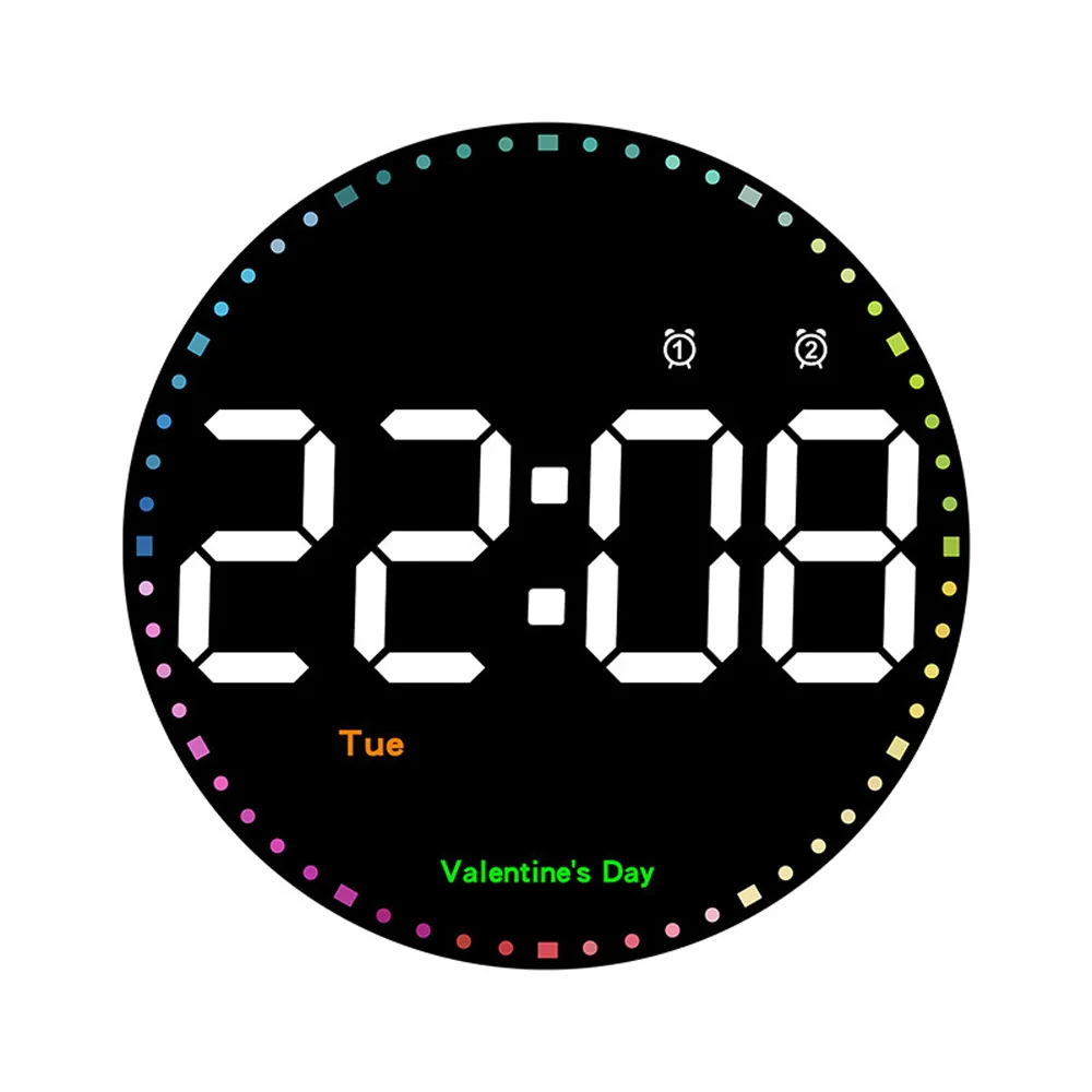 Digital Electronic Clock perpetual calendar Silent Non-ticking wall clock 3D LED Minimalist Wall Hung Clock for Study Bedroom Li