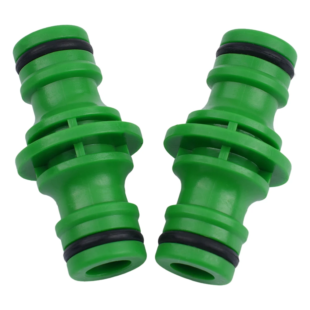 10 X Hose Pipe Connector Double Male Plastic Quick Fix Click On Rubber O Ring Garden Watering Hose ABS Quick Connector