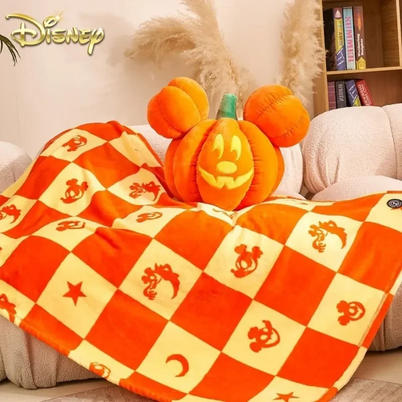 

Original Disney Halloween Mickey Plush Throw Pillow 3 In 1 Mickey Pumpkin Pillow Doll Blanket Halloween Bedroom Decora Toy Gifts