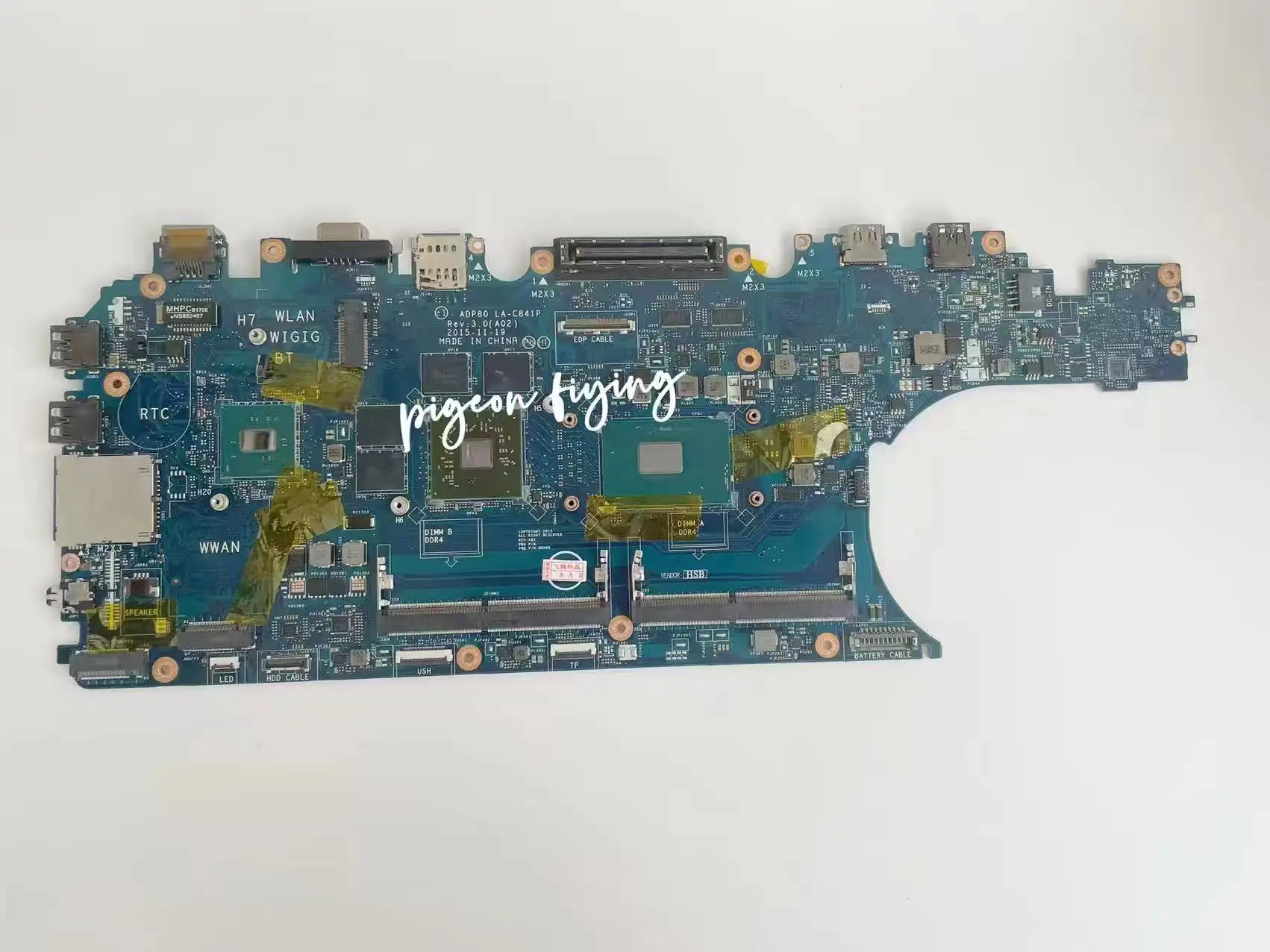 ADP80 LA-C841P Mainboard For Dell Precision 3510 Motherboard CPU: E3-1505M I5-6300HQ I7-6700HQ GPU: 216-0868000 2GB DDR4 Test OK