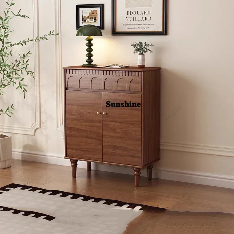 

Storage Shoe Cabinet Organizer Living Room Mobile Display Wooden Shoe Shelf Luxury Archivadores Shoemakers Furniture FT