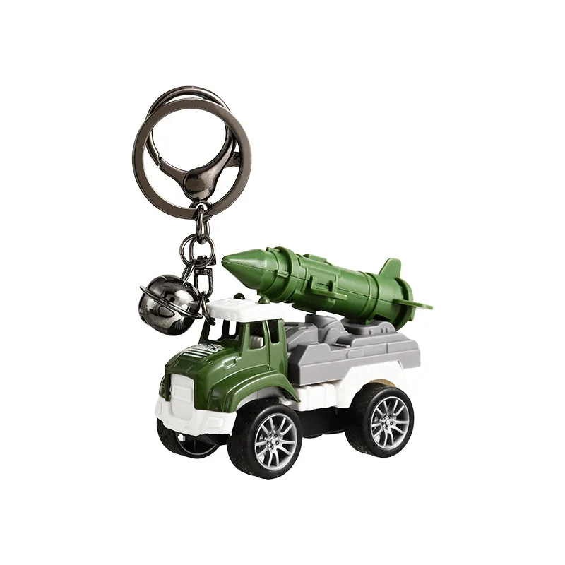 Mini simulación de misil, coche militar, llavero de juguete, colgante para niños, modelo de coche militar extraíble, decoración de mochila escolar, colgante, regalos para niños