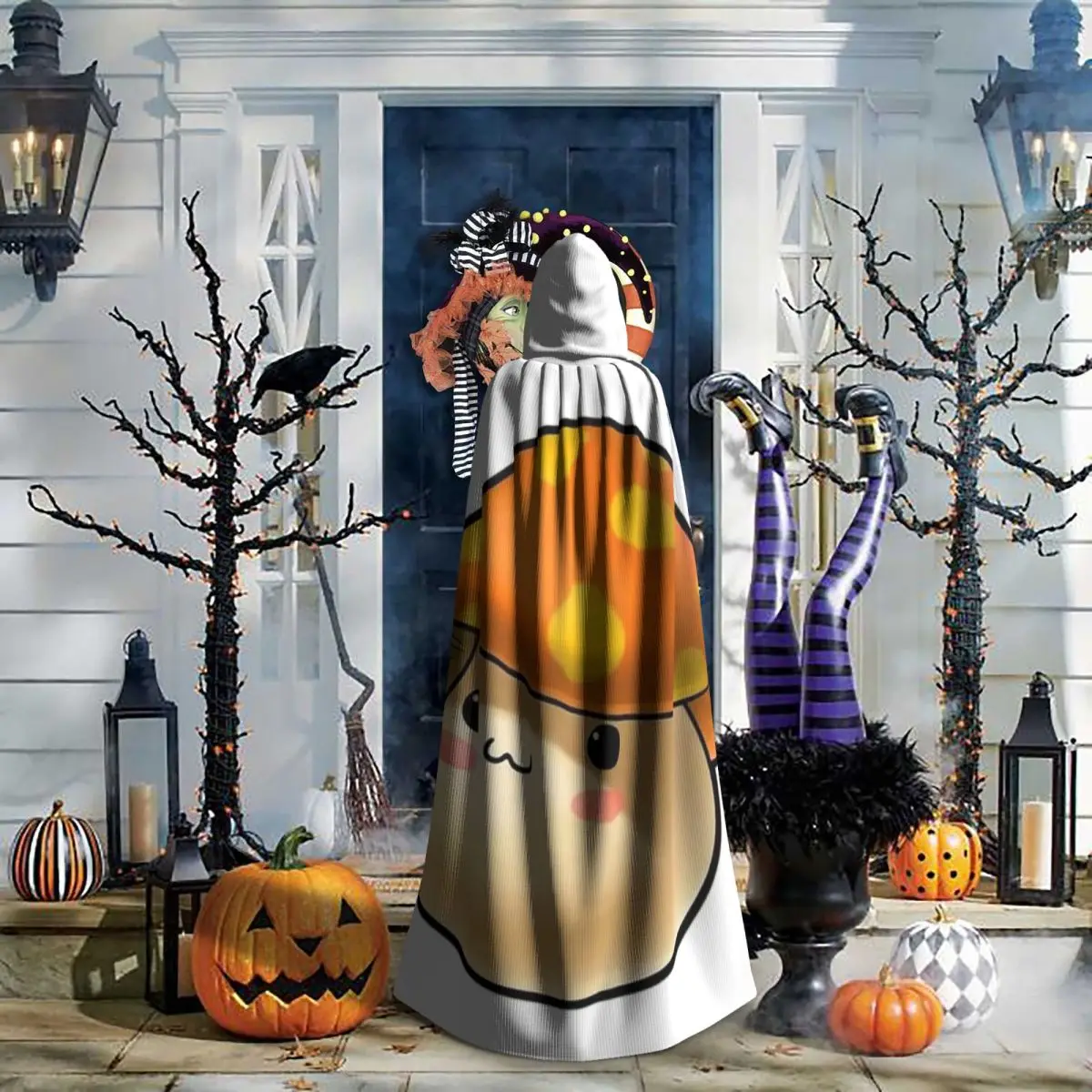

Maplestory Mushroom Long Hooded Cloak Witch Medieval Costume Cosplay Cape HalloweenVampire Adult Unisex