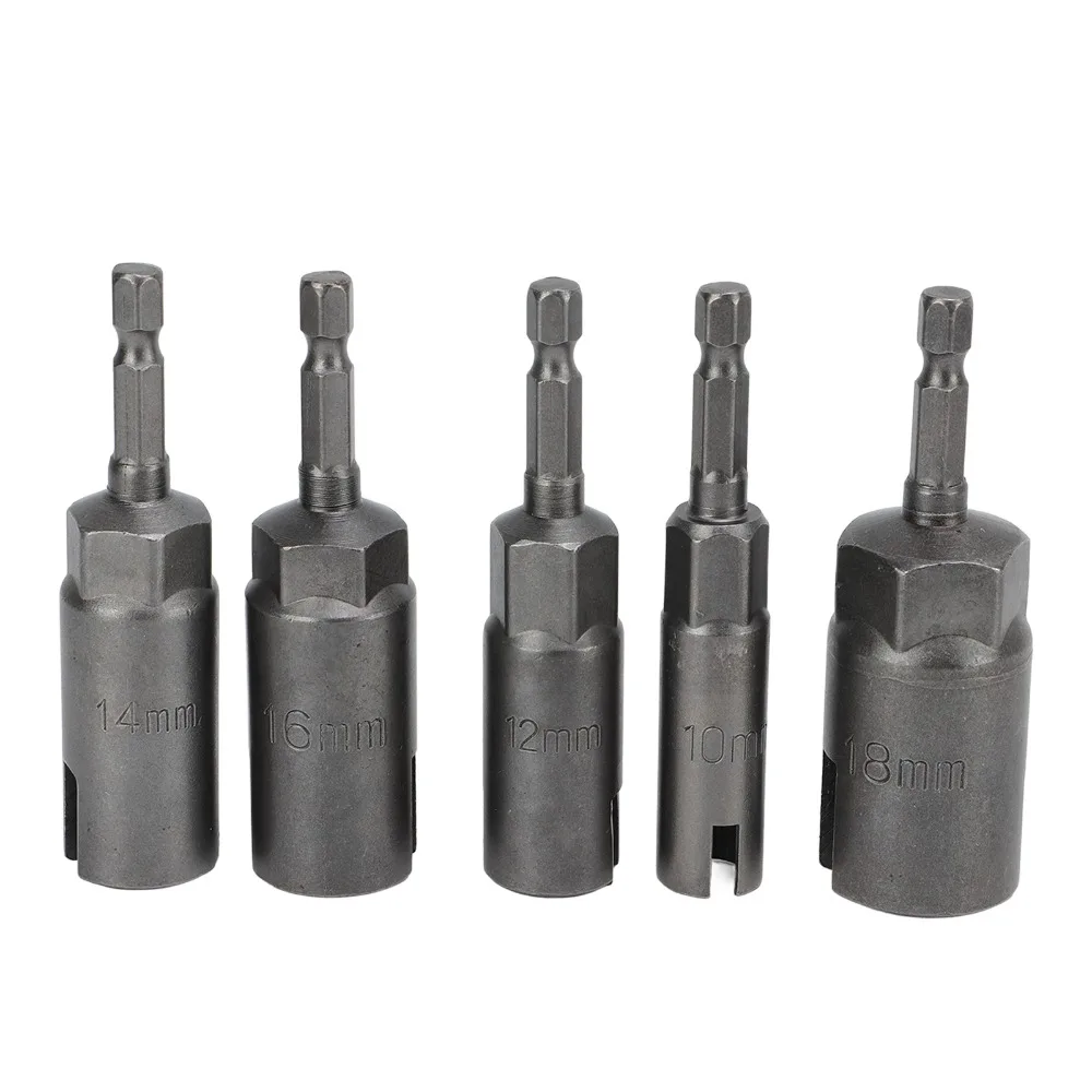 5PCS 1/4 Inch Hex Shank Power Wing Nut Driver 10/12/14/16/18mm Universal Slotted Wing Nut Bit Side Slotted Power Wing Nut
