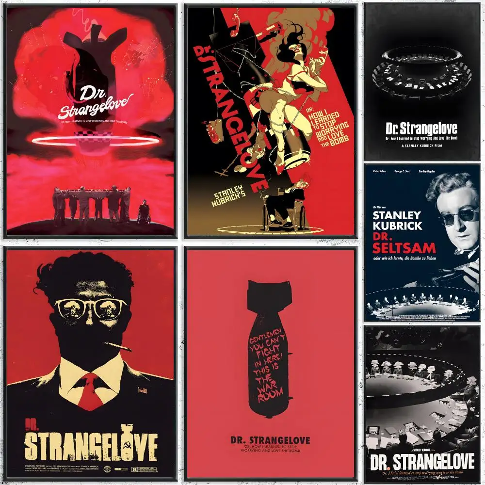 Movie Dr. Strangelove Poster Self-Adhesive Waterproof Wall Stickers, Coffee Bar Home Wall Decor