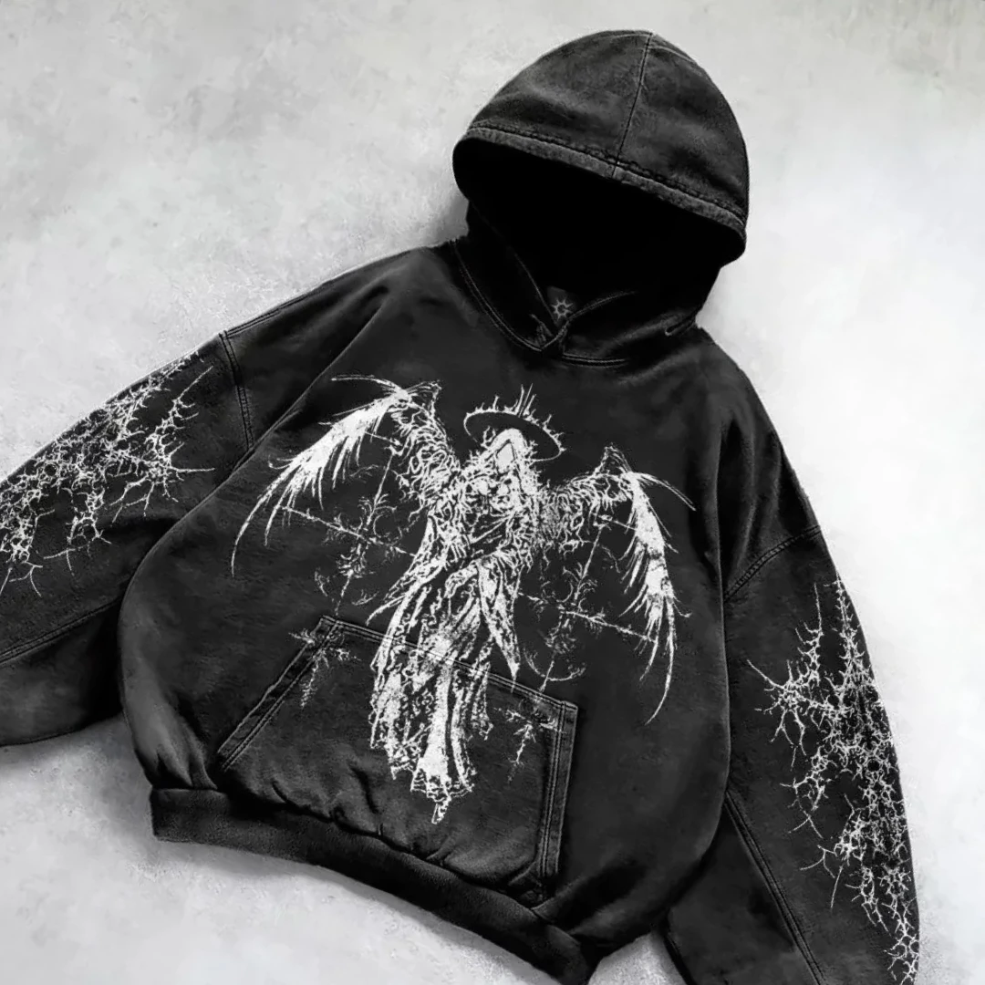 

Harajuku готическая толстовка с капюшоном в темном стиле панк с принтом женская толстовка оверсайз готическая уличная одежда новые пары топы y2k толстовка