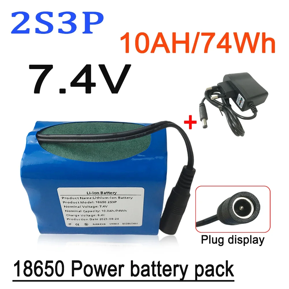 

2S3P 7.4V 10Ah Emergency DIY 18650 Lithium Battery Pack Suitable For Fishing LED Lights, Bluetooth Speakers+charger