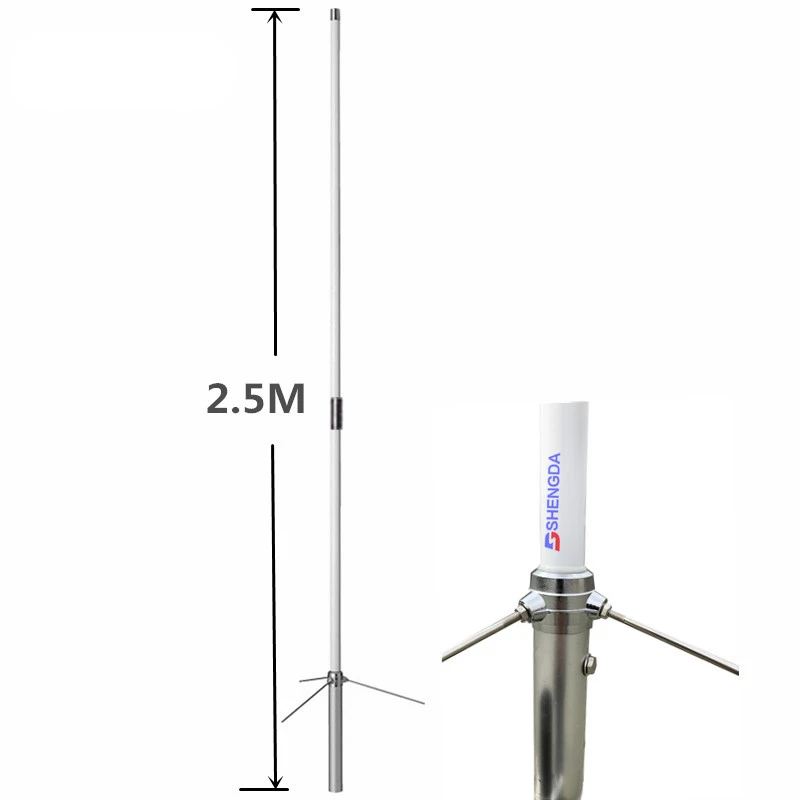 

High gain 6/8dBi 2.5m dual band fiberglass antenna 144 430 mhz VHF UHF base station antenna x200 x50 x30