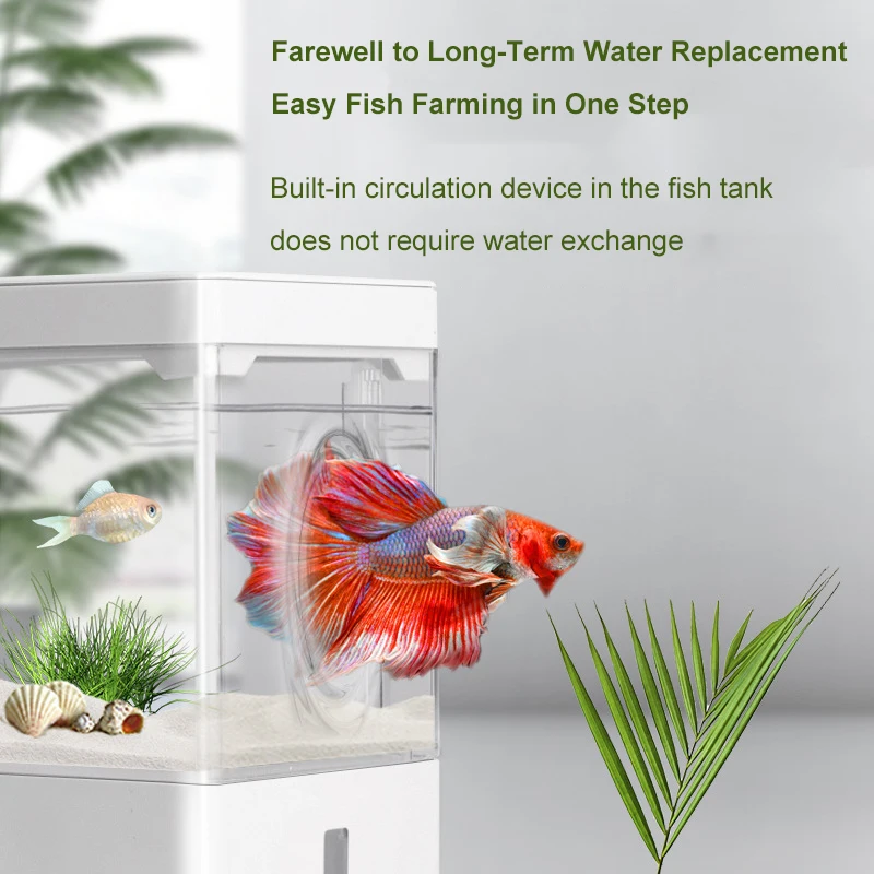 Fish tank living room small landscape ecological tank household USB powered mini tank fish tank