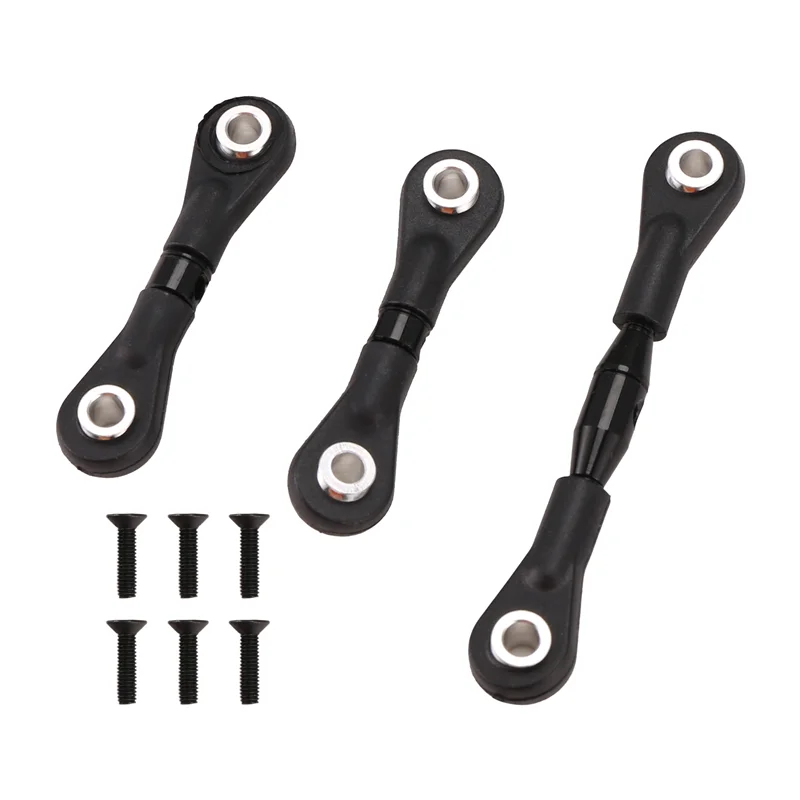 3 ชิ้นโลหะพวงมาลัย Link Rod Tie Rod สําหรับ Tamiya TT-01 TT01 1/10 RC รถอะไหล่อัพเกรดอุปกรณ์เสริม