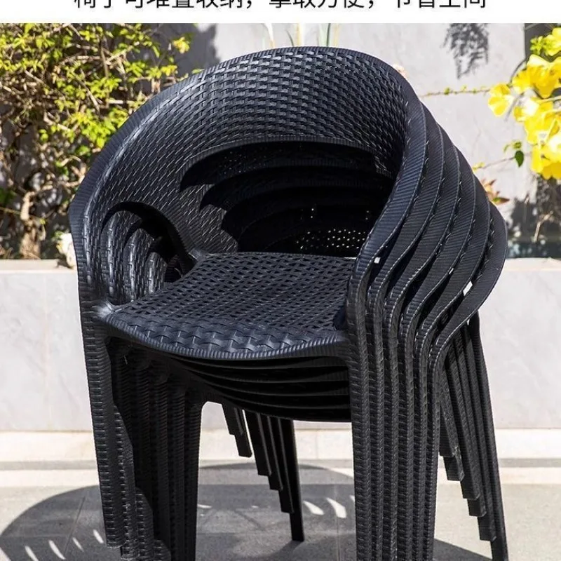 

Imitation rattan chair three-piece set, outdoor waterproof and sunscreen tables and chairs outside