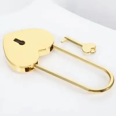

Small Padlock With Key Heart-Shaped Luggage Lock For Suitcase Backpack Jewelry Box Cabinet Diary Trolley Gym Locker Storage Case