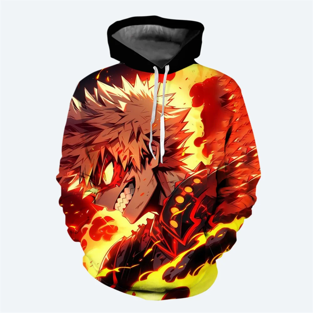 New Winter Anime Men's Hoodie 3D Printed My Hero Academia Print Sweatshirt Fashion Street Hip-hop Style Casual Men's Hoodie