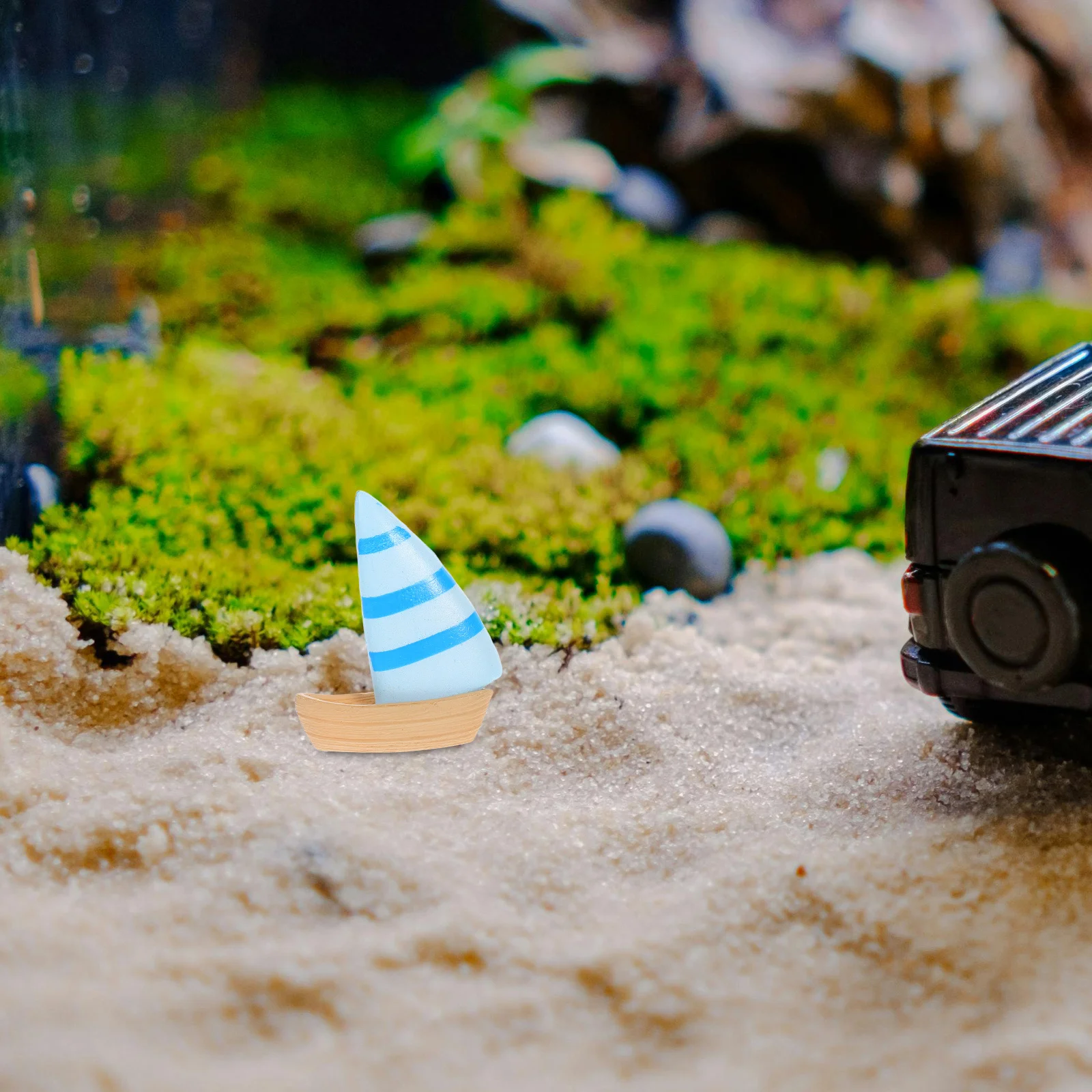 เรือใบจิ๋ว 10 ชิ้น ของตกแต่งสวน บ่อปลา อุปกรณ์เสริม สมจริง น้ำหนักเบา ทำจากพลาสติก สำหรับจัดสวนขนาดเล็ก