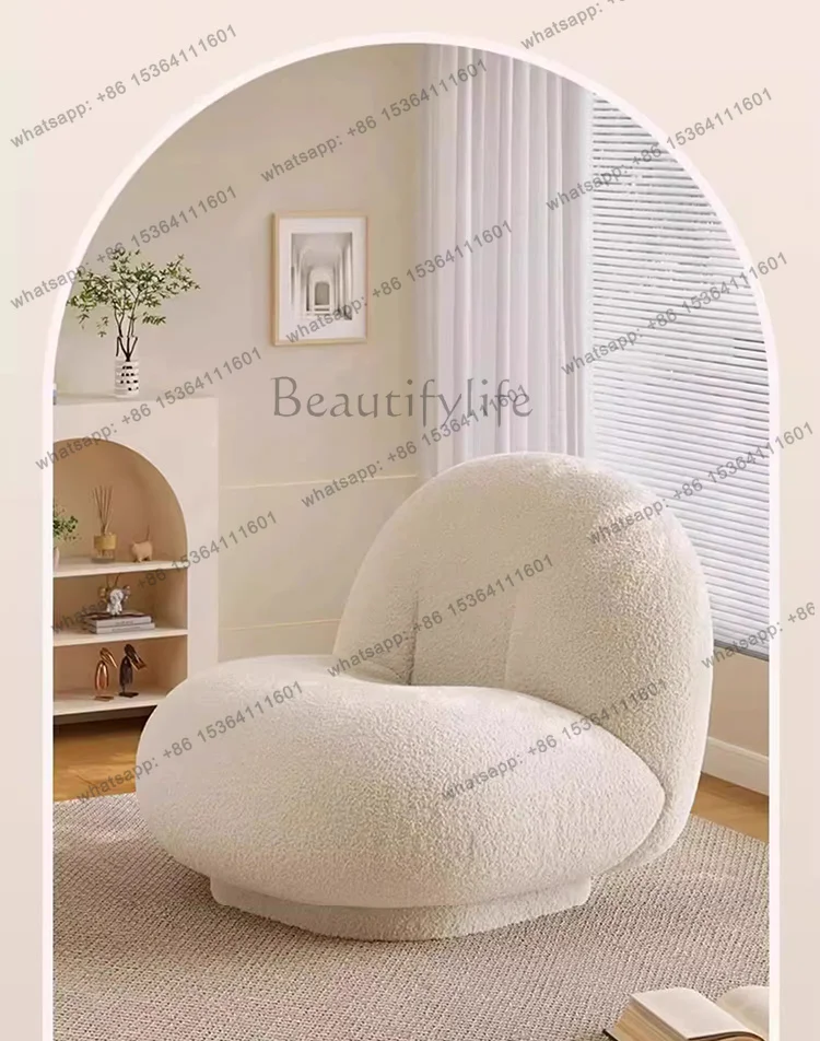 YJ Nordic Living Room Sofas 1 Person Single Sofa Rotary Comfortable Sofas Bedroom Relaxing Chaise Lounge Aesthetic Room Furni