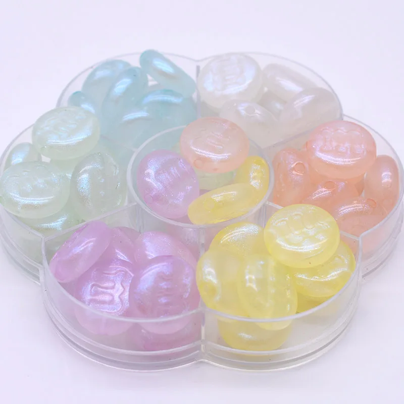 18X7mm New Candy Color Transparent M Bean Acrylic Beads Loose Spacer For Jewelry Making DIY Charms Bracelet Necklace Accessories