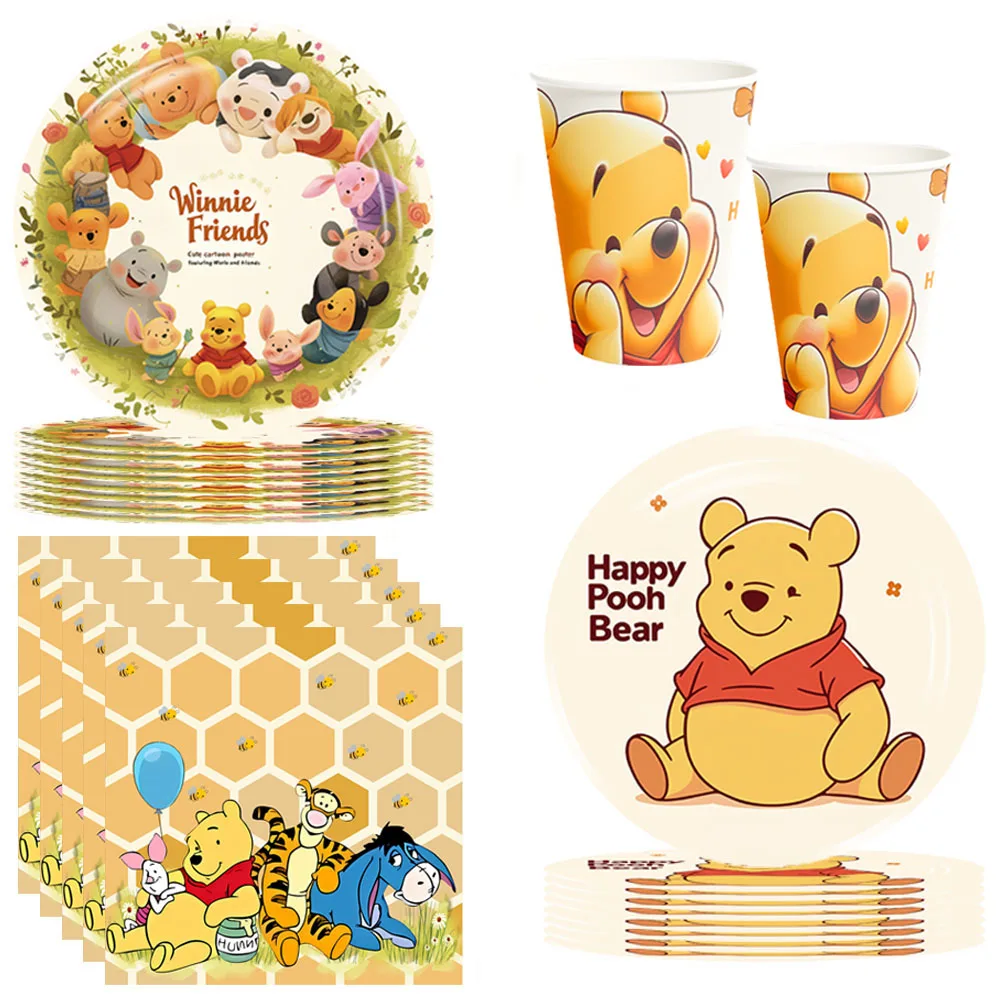 Nuovi materiali per feste Disney Winnie the Pooh Tovaglioli di carta Tovaglia Piatto tazza