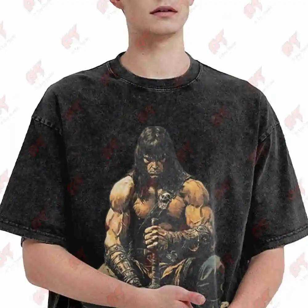 Conan The Grim Vintage Washed Tee Pure Cotton T-Shirt