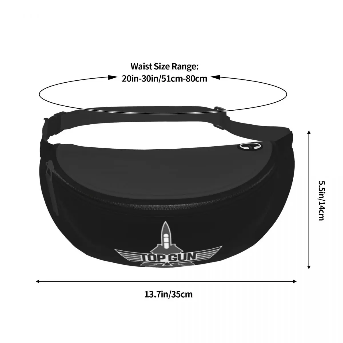 Casual Straaljagers Top Gun Fanny Pack Voor Fietsen Camping Vrouwen Mannen Maverick Film Crossbody Heuptas Telefoon Geld Pouch