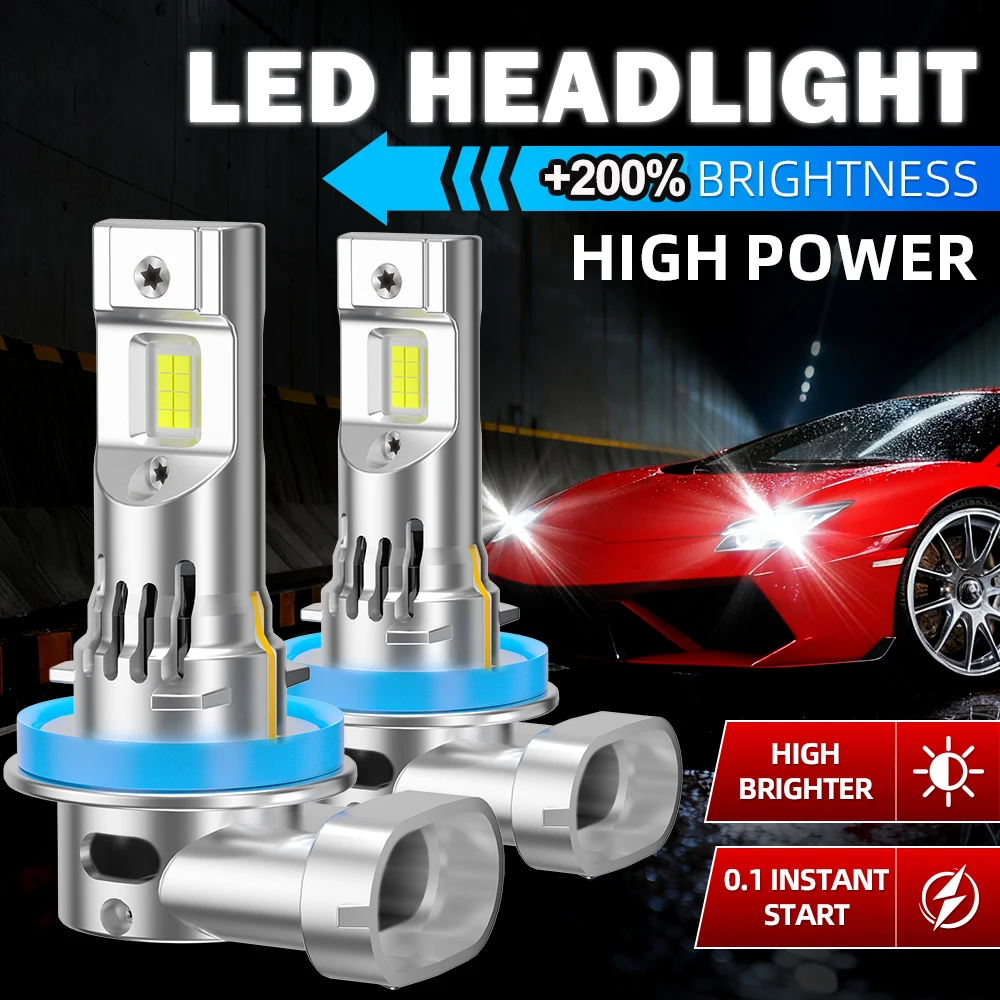 

Для Kia Cadenza 2014-2016 H7 H11 Комбинированный комплект передних светодиодных фар дальнего и ближнего света 6000K белые 3570 лампочки CSP