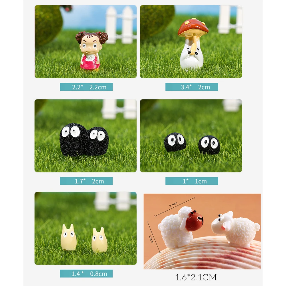 Mini Sheep Animals for Home Decor, Micro Fairy Garden Figurines, Miniatures, DIY Accessories, 10PCs per Lot