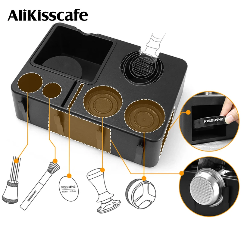 Coffee Tamping Station Stand Portafilter Holder 51MM 54MM 58MM ABS For Delonghi Breville Espresso Accessories Barista Tools