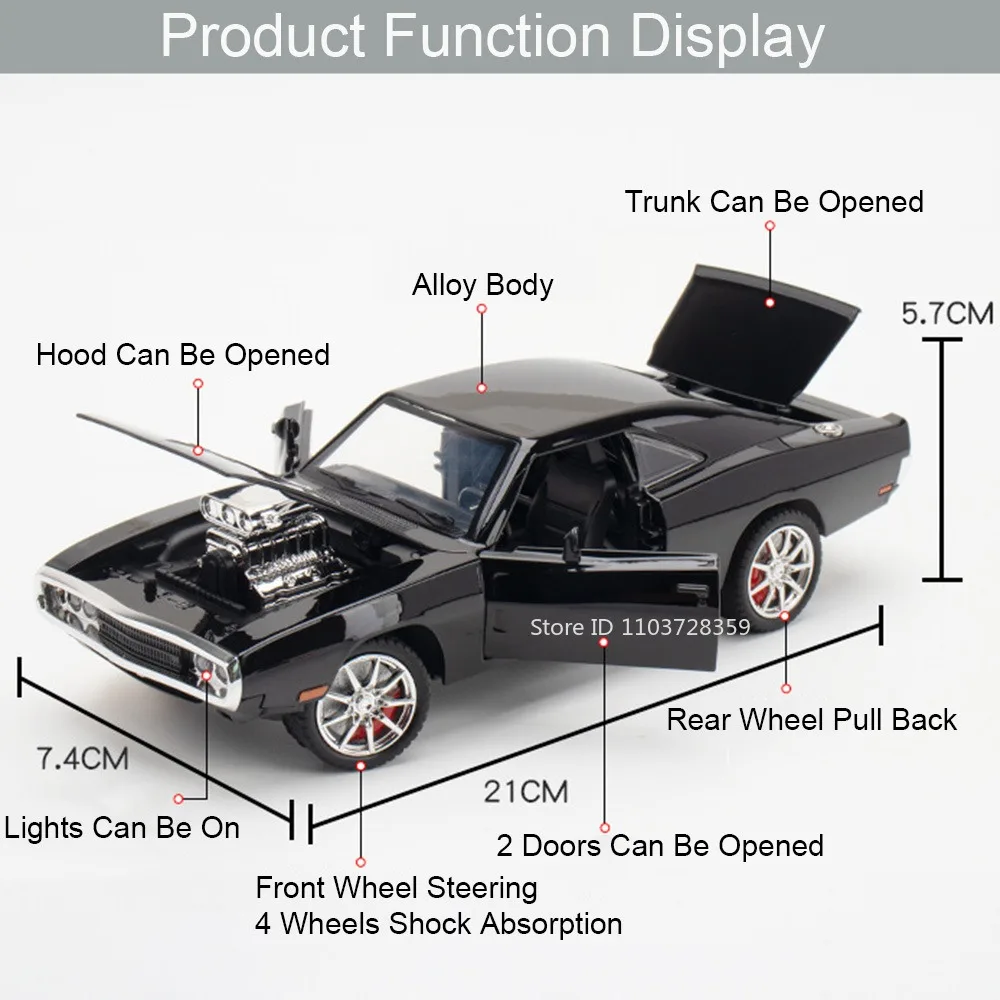 1:24 Lykan Sportwagen Model Speelgoed Legering Diecast Charger Modellen Geluid Licht Deuren Geopend Trek Ornament Voertuigen voor Kinderen Gift