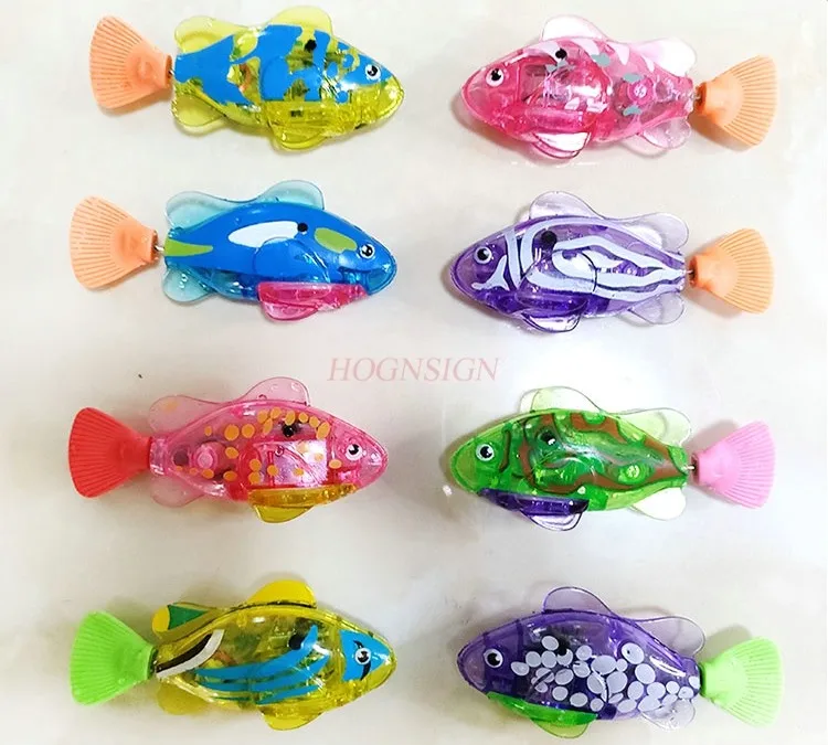 Baby Shower Glow Induction Electric Little Fish Water Fish nuoto simulazione Clown Fish Toy