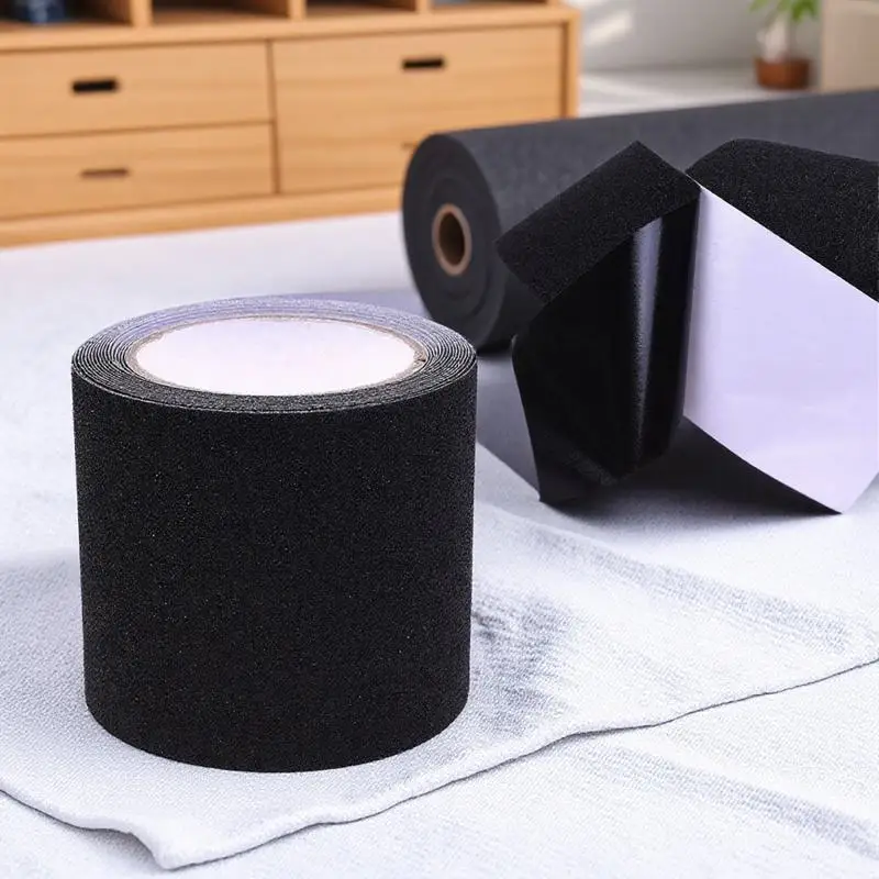 5M Black Non Slip PVC Safety Tape High Traction Anti Skid Tape Indoor Outdoor Strong Adhesive Easy Clean Residue Free
