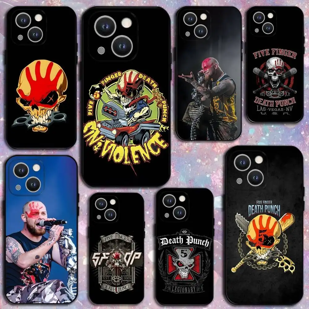 

F-Five Finger D-Death Punch Phone Case For iPhone 16,15,14,13,12,11 Plus,Pro Max,XS,X,XR,SE,Mini,8,7,Soft Silicone Black Cover