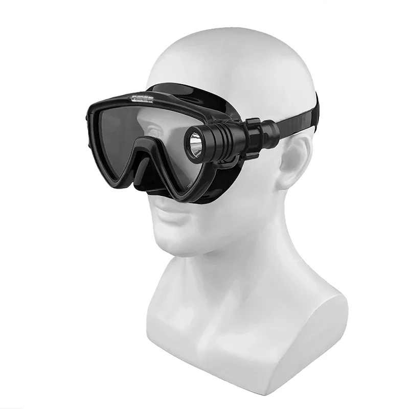 anti fog single lens diving goggles freediving gear low volume scuba diving masks with diving light