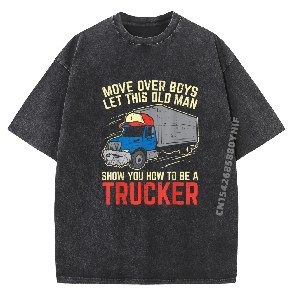

Move Over Old Man Trucker Truck Driver Мужская футболка с принтом Мужские футболки с рисунком аниме Мужская стираная рубашка для отдыха в английском стиле