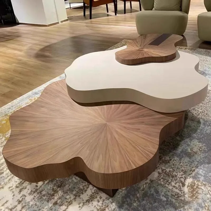 

Special-shaped coffee table combination living room home creative solid wood irregular cloud coffee table