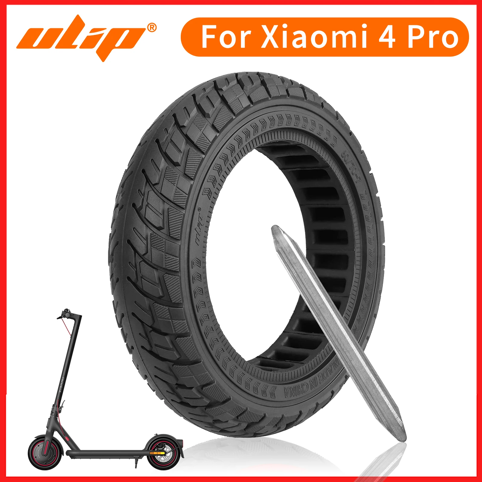 

ULIP 60/70-7.0 10 Inch Off Road Solid Tire For Xiaomi Mi 4 Pro Electric Scooter Tubeless Anti-explosion Tyre Replacement parts