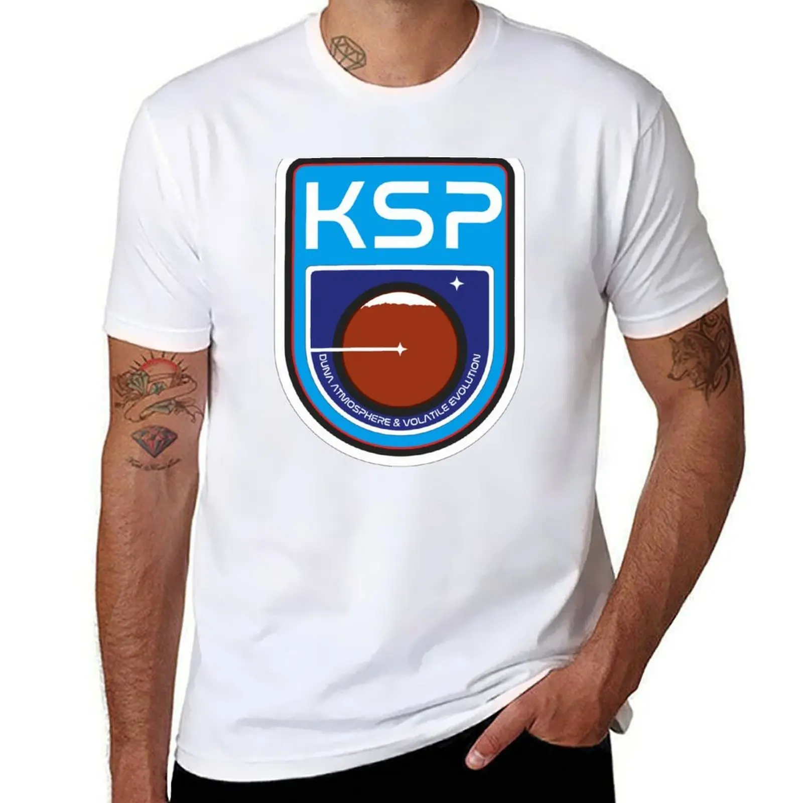 

Kerbal Space Program Duna Badge T-Shirt cotton t shirts high quality cotton t shirts man 100% T-Shirt