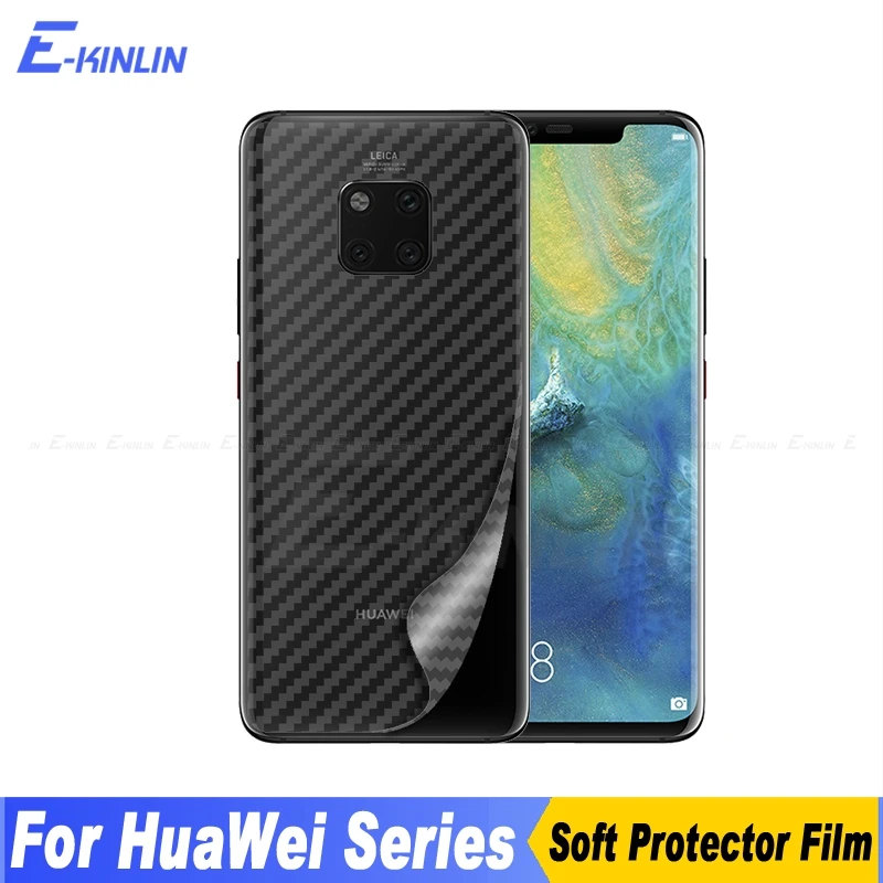 Carbon Fiber Back Cover Screen Protector For Huawei Mate 60 50 40 40E 30 30E RS 20 20X X Lite Pro Plus Sticker Film Not Glass