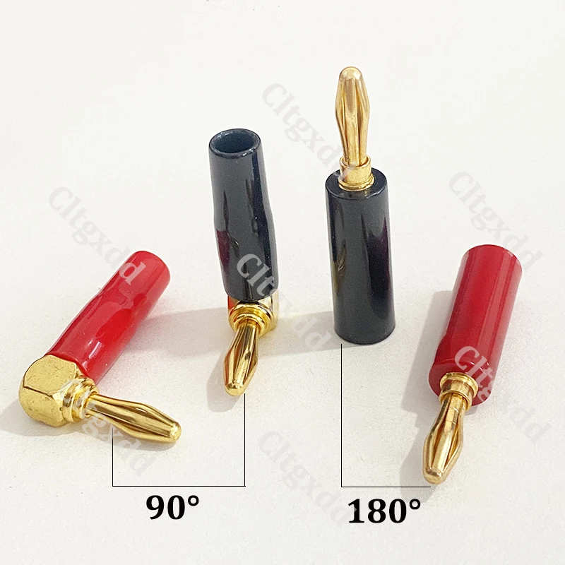 2 Stück 4mm 90 ° /180 ° Bananenstecker mit weichem Kunststoffgehäuse, rot und schwarz, geeignet für Multimeter, Audio- und Videolautsprecher – Detail 14