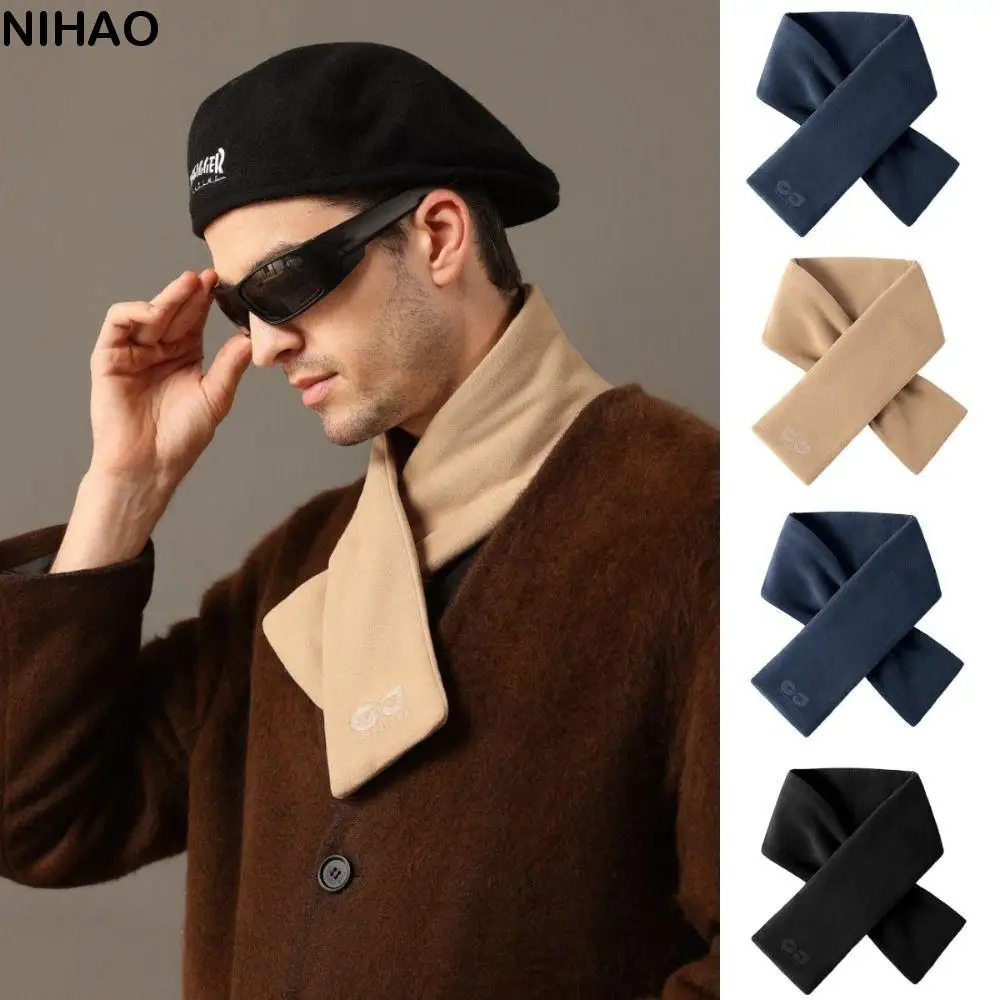 Trendy Vintage Winter Cashmere Shawl Korean Style Soft Men Scarf Thickened Imitation Mohair Cashmere Muffler Unisex