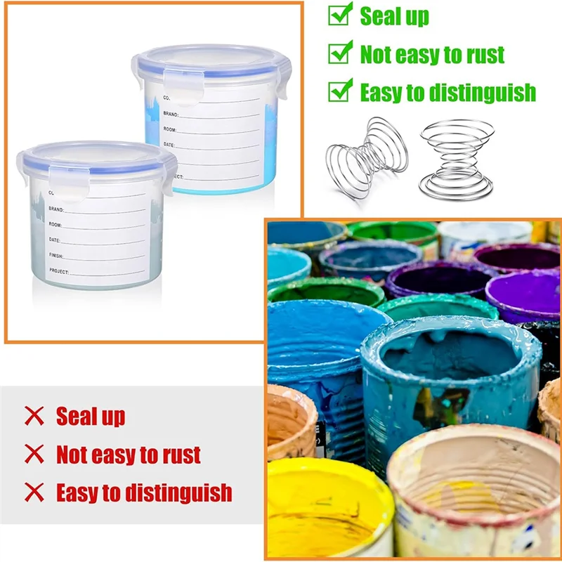 

CQMF-8 Sets Paint Container With Stainless Steel Mixing Ball Touch Up Storage Cups With Lids Paint Containers 600 Ml