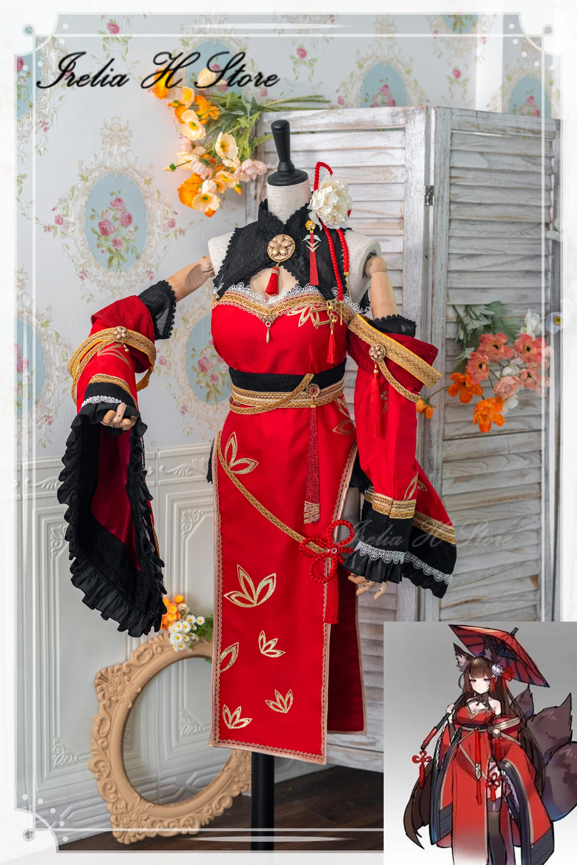 Irelia H Store Custom size Azur Lane IJN Shinano Cosplay Costume Shinano Lunar cheonsam dress female