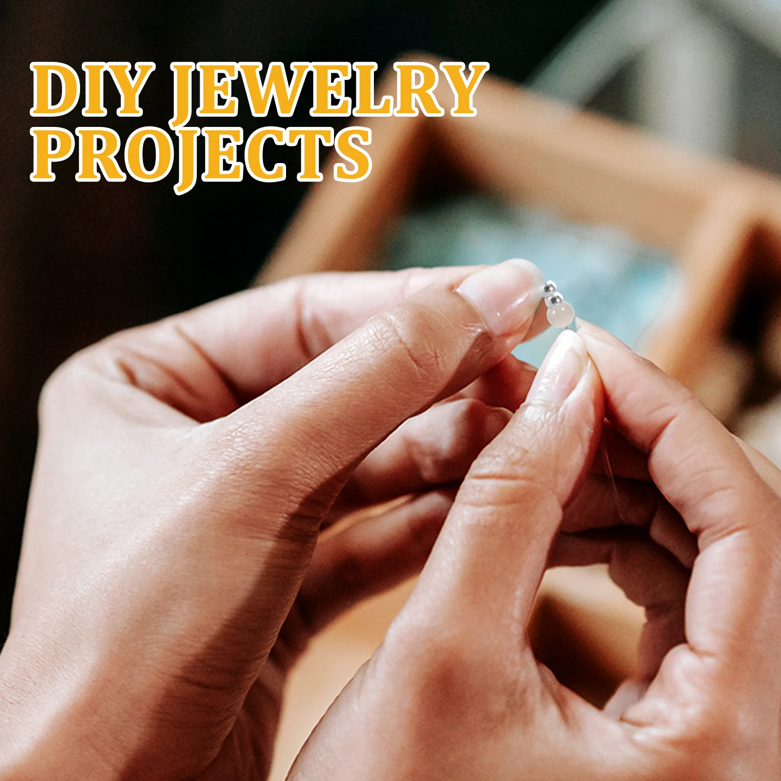 

600pcs 2mm White Gold Positioning Beads Copper DIY Accessories Loose Beads for Necklace Bracelet Crafts Projects Jewelry Making