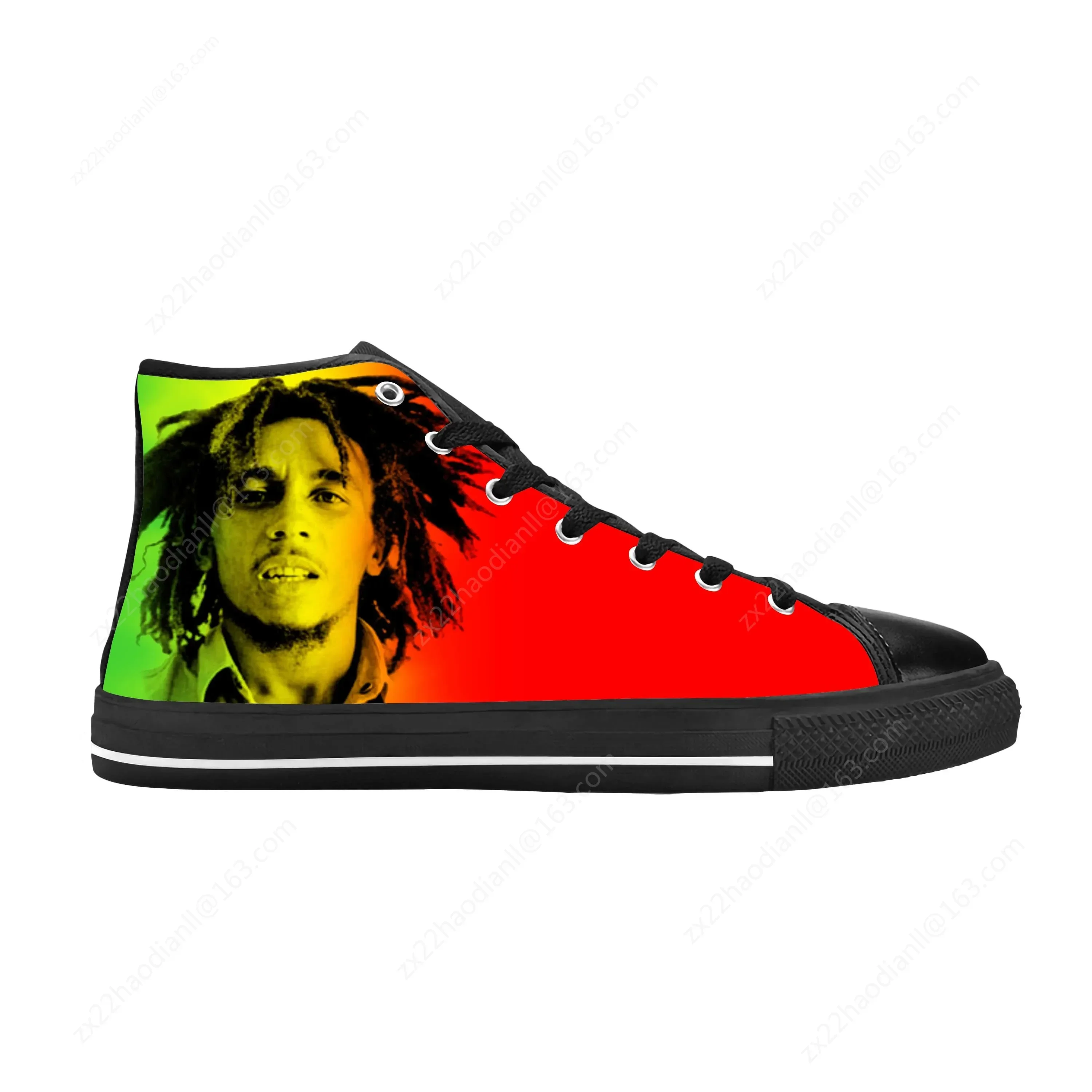 Legend Bob Marley Reggae Rasta Music Rock Fashion Casual Cloth Shoes High Top Comfortable Breathable 3D Print Men Women Sneakers