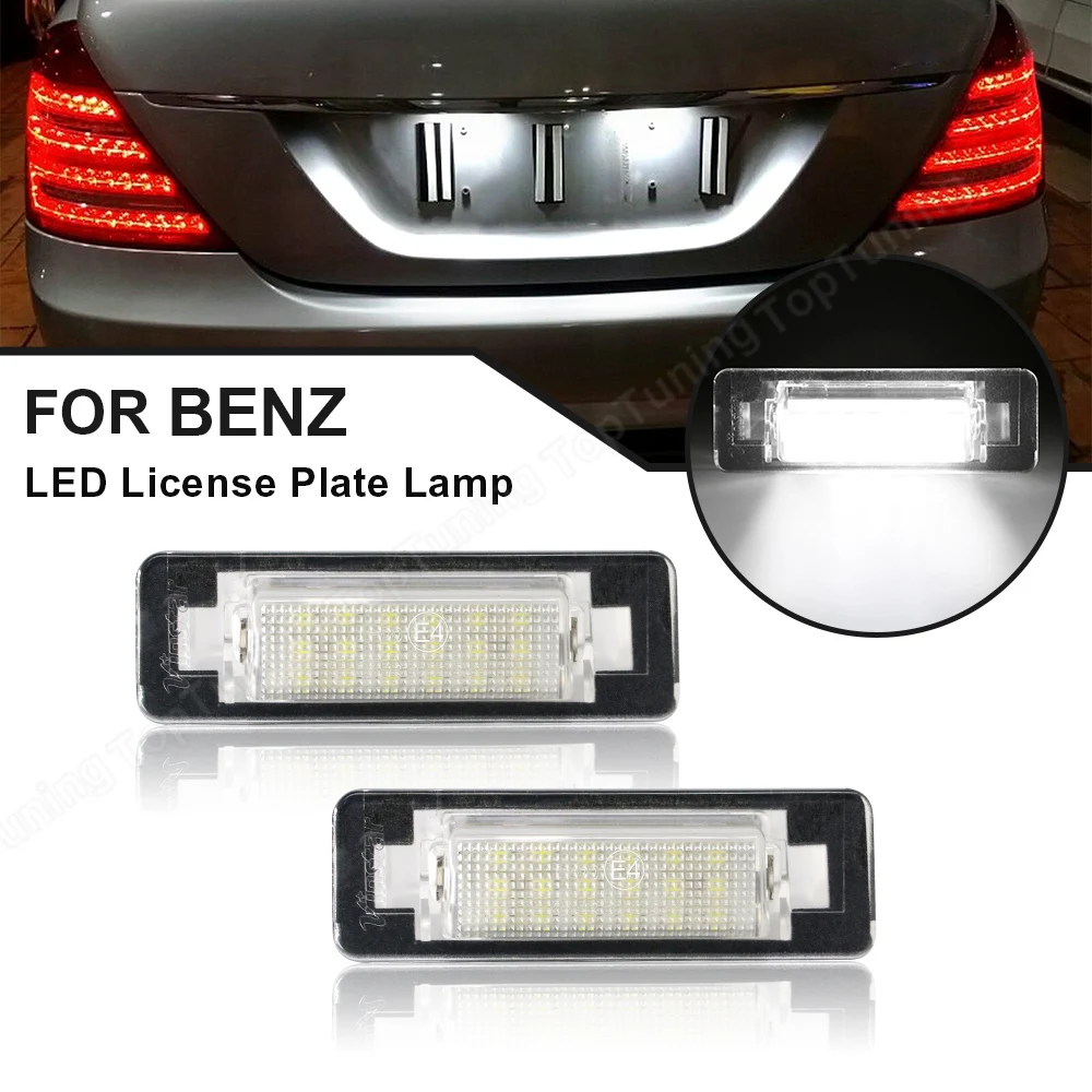 

For Mercedes Benz W210 W202 4Door Sedan Facelift 1997 1998 1999 2000 2pcs Car Rear LED License Number Plate Light