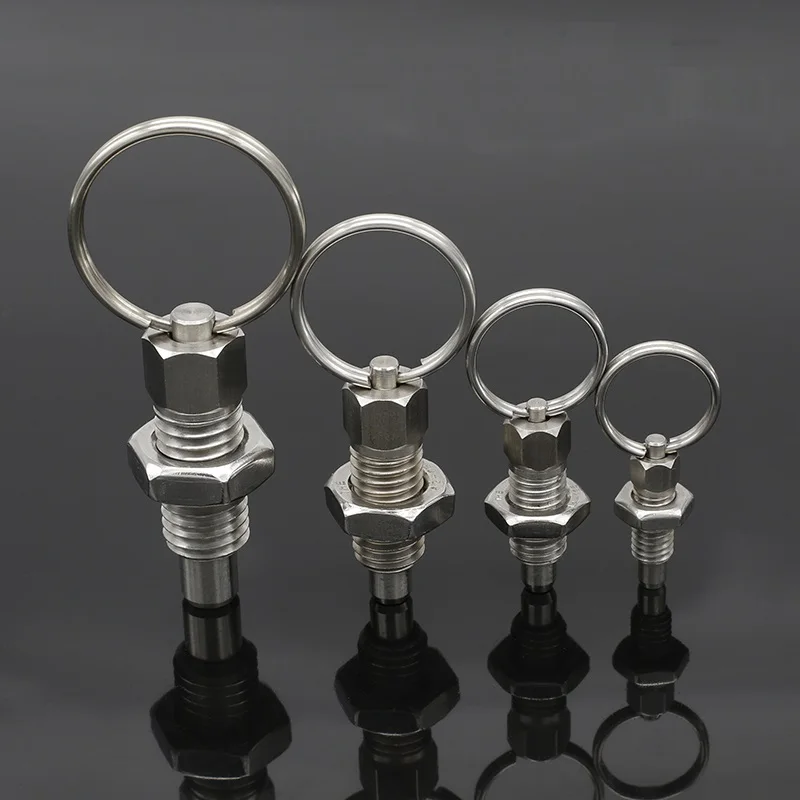 Stainless Steel Index Plungers M6 M8 M10 M12 M16 Zinc Plated Hand Retractable Spring Locating Indexing Ring Plungers