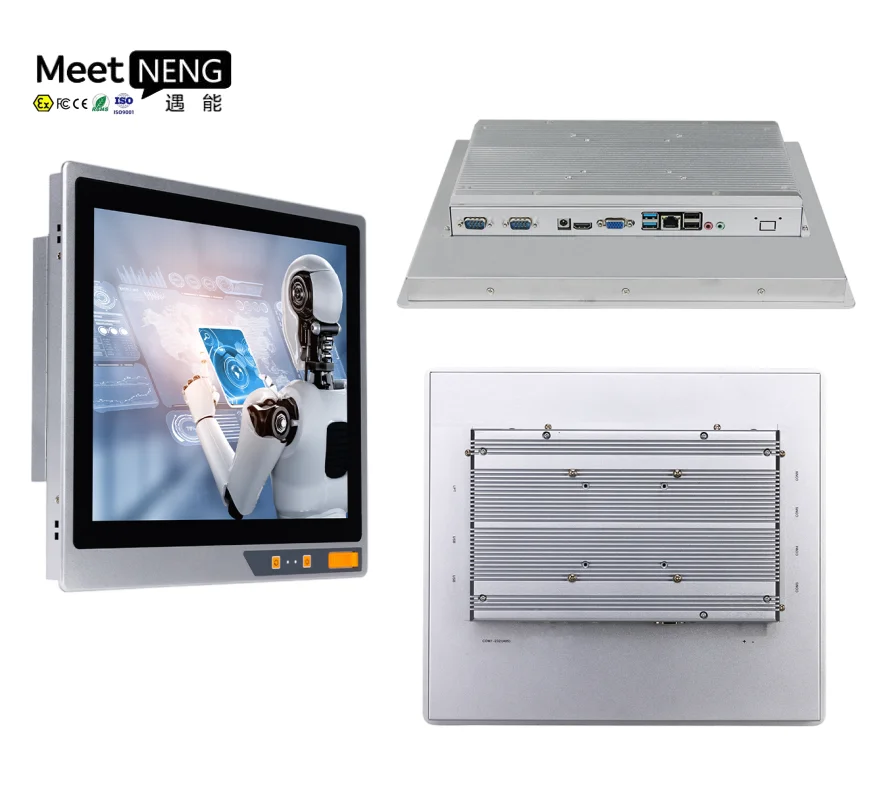 MeetNeng 10.4 Inch Embedded Industrial Panel PC Capacitive Resistive Touch All In One RS232 RS485 Windows Fanless Fast Running