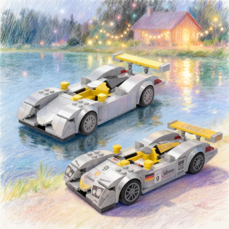 

280pcs MOC City Champions Audiee 9 Le Mans Place Model Christmas Gift Building Blocks Toy Architecture Creative DIY Idea