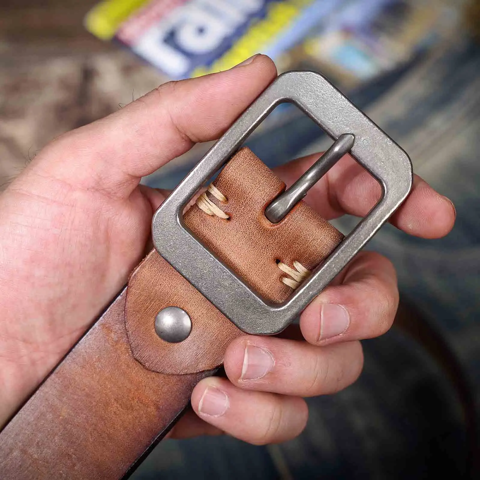 Echt leder Herren Rindsleder gürtel Edelstahls chnalle, italienisches verdicktes Leder mit Geschenk box, ideale Wahl für Geschenk – Detail 24